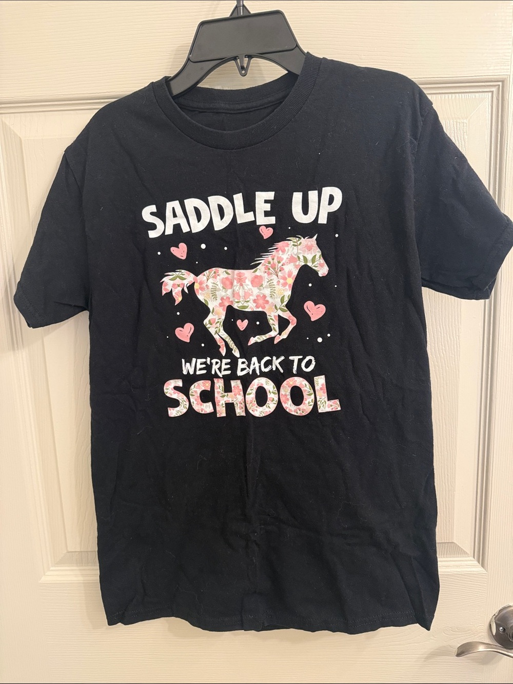 Girls' Black 'Saddle Up We're Back to School' Graphic Tee